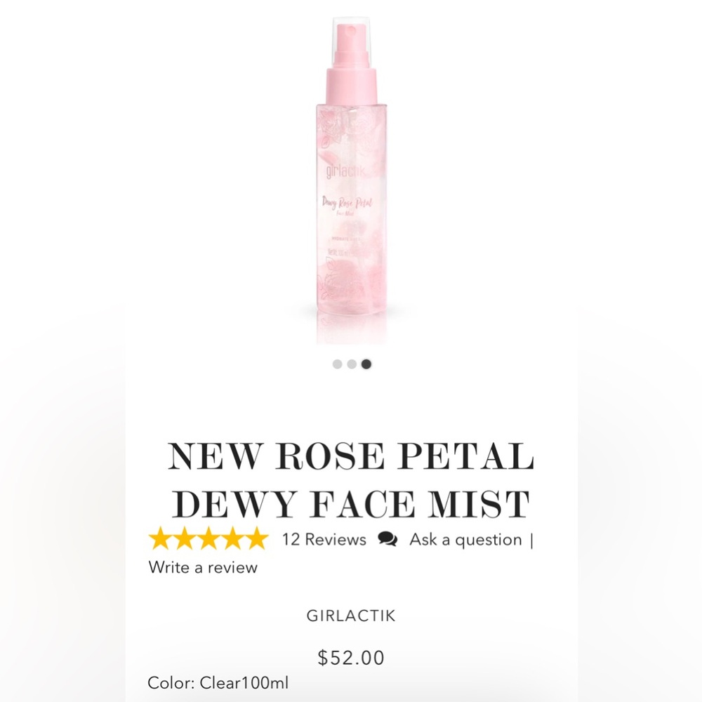 Girlactik Rose Petal Dewy Face Mist